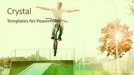  Presentation with bmx - Amazing presentation theme having jumping with his bmx bike backdrop and a cream colored foreground