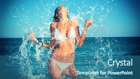  Presentation with sea - PPT theme enhanced with jumps out of the sea background and a  colored foreground