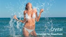  Presentation with sea - Theme having jumps out of the sea background and a ocean colored foreground