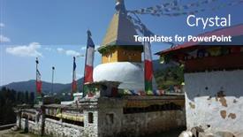  Presentation with stupa - Slide deck consisting of junbesi-nepal-may-2-2019 background and a ocean colored foreground