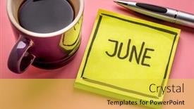  Presentation with black ink - Colorful presentation enhanced with june - handwriting in black ink backdrop and a yellow colored foreground