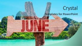  Presentation with june - Cool new slide set with season greetings 2015 - june wooden sign with beach backdrop and a arctic colored foreground