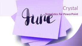 Presentation with june - Beautiful theme featuring june written on a note backdrop and a sky blue colored foreground