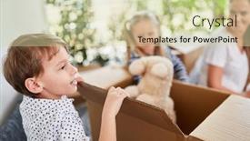  Presentation with boxes - Slide deck featuring junge-helps-with-the-move background and a soft green colored foreground