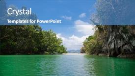  Presentation with jungle - Slide deck consisting of river in the tropical jungle background and a teal colored foreground