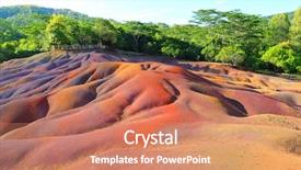  Presentation with island - PPT theme with jungle free - main sight of mauritius chamarell background and a coral colored foreground