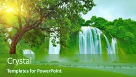  Presentation with chinese board game go - Slide deck featuring jungle green - banyue or ban gioc waterfall background and a forest green colored foreground