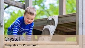  Presentation with fun - Slides enhanced with jungle gym - little boy on a climbing background and a soft green colored foreground