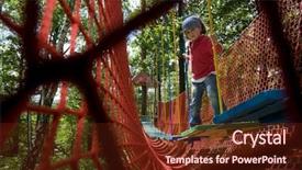  Presentation with jungle - Colorful theme enhanced with jungle gym backdrop and a tawny brown colored foreground