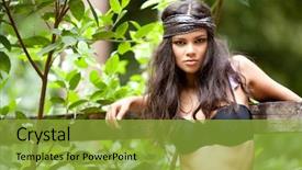  Presentation with rainforest - Amazing slides having jungle vine - portrait of a beautiful young backdrop and a  colored foreground