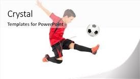  Presentation with football plays - Slide set enhanced with junior football player kicking background and a white colored foreground