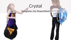  Presentation with safety kick off - Presentation theme featuring junior high school - cheerleader laughing at schoolmate background and a white colored foreground