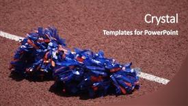  Presentation with high school - Amazing slides having junior high school - pompoms on the ground backdrop and a violet colored foreground