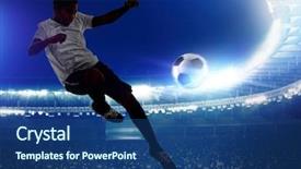  Presentation with football stadium - Beautiful theme featuring junior league - african-american boy playing football backdrop and a ocean colored foreground