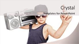  Presentation with rapper - PPT theme enhanced with junior rapper carrying a ghetto background and a light gray colored foreground