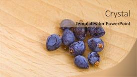  Presentation with spoon - Presentation design having juniperus - juniper berries over the spoon background and a coral colored foreground