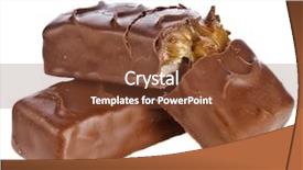  Presentation with food white - Audience pleasing presentation consisting of junk food - chocolate bar with caramel backdrop and a tawny brown colored foreground