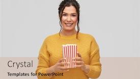  Presentation with junk food - Presentation featuring junk-food-and-people-concept background and a gold colored foreground