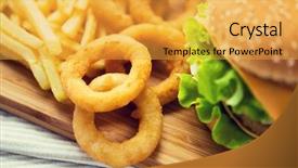  Presentation with junk food - Theme enhanced with junk-food and unhealthy eating background and a yellow colored foreground