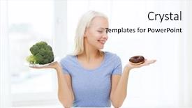  Presentation with junk food - Slide set enhanced with junk food diet and choice background and a cool aqua colored foreground