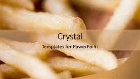  Presentation with junk food - Slide set with junk-food fast food and eating concept - close up of french fries on table background and a coral colored foreground