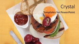  Presentation with meat food - Slide deck featuring junk food meat big beef background and a  colored foreground