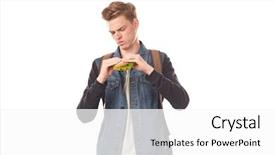  Presentation with schools - Colorful presentation theme enhanced with junk food schools - portrait of student feeling disgust backdrop and a white colored foreground