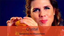  Presentation with feminine - Presentation theme enhanced with junk food schools - woman eating sandwich girl background and a red colored foreground