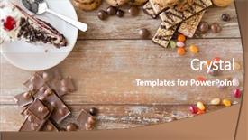  Presentation with junk food - Cool new presentation theme with junk food sweets and unhealthy backdrop and a coral colored foreground