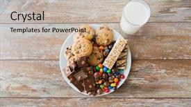  Presentation with chocolate milk - Cool new slide set with junk food sweets and unhealthy backdrop and a soft green colored foreground