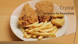  Presentation with burger fries - PPT theme with junk-food-with-french-fires background and a gold colored foreground
