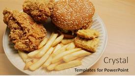  Presentation with junk food - Presentation design with junk-food-with-french-fires background and a yellow colored foreground