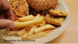  Presentation with burger fries - Slide deck consisting of junk-food-with-french-fires background and a gold colored foreground