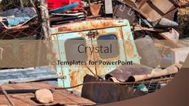  Presentation with recycle - PPT layouts with junkyard-metal-recycle-lots background and a coral colored foreground