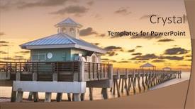  Presentation with florida beach - Audience pleasing slide deck consisting of juno florida usa at the juno beach pier just before sunrise backdrop and a coral colored foreground