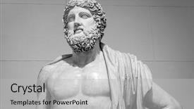  Presentation with jupiter - PPT theme consisting of jupiter - ancient marble portrait bust background and a light gray colored foreground