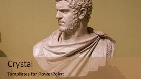  Presentation with jupiter - Presentation design enhanced with jupiter - ancient marble portrait bust background and a coral colored foreground