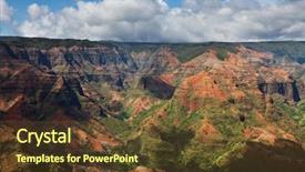  Presentation with kauai hawaii - Presentation theme featuring jurassic park - waimea canyon kauai hawaii background and a tawny brown colored foreground