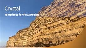  Presentation with sandstone - Amazing presentation theme having jurassic sandstone cliffs and sandy backdrop and a ocean colored foreground