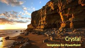  Presentation with sandstone - Colorful presentation enhanced with jurassique - golden sandstone cliff sunset backdrop and a tawny brown colored foreground