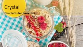  Presentation with muesli - Amazing theme having jus de fruit - healthy breakfast with muesli berries backdrop and a  colored foreground