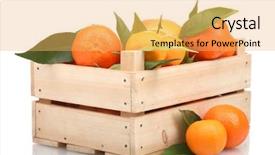  Presentation with leaves - PPT theme with jus de fruit - ripe tasty tangerines with leaves background and a yellow colored foreground