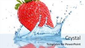  Presentation with rain water falling - Cool new PPT theme with jus de fruit - strawberry falling into water isolated backdrop and a light blue colored foreground