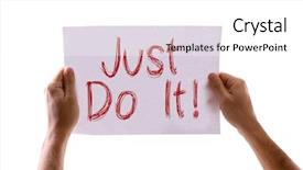  Presentation with white - PPT theme with just do it card isolated background and a white colored foreground