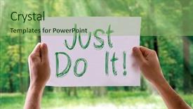  Presentation with nature destruction - PPT layouts having just do it card background and a seafoam green colored foreground