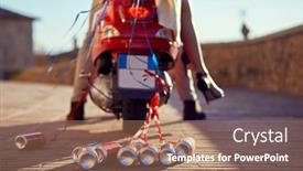  Presentation with married couple - Beautiful theme featuring just-married-happy-couple backdrop and a coral colored foreground