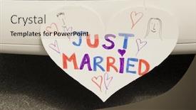 Presentation with married - PPT theme with just married sign background and a lemonade colored foreground