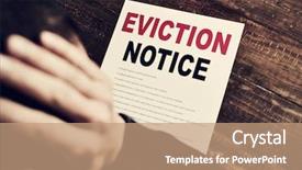  Presentation with head - Presentation theme having just received an eviction notice background and a coral colored foreground