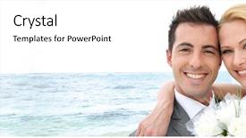  Presentation with married - Theme having the beach - banner template background and a white colored foreground