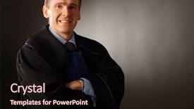  Presentation with attorney - Amazing PPT theme having european court justice - attorney wearing classic gown standing backdrop and a wine colored foreground